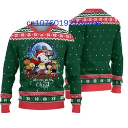 2024 New Snoopy Christmas Sweater 3D Print Men and Women Casual Cartoon Sweatshirt Christmas Sweater