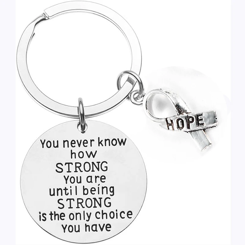 You Never Know How Strong You are Until Being Strong is The only Choice You Have, Motivational Cancer Survivor Keychain