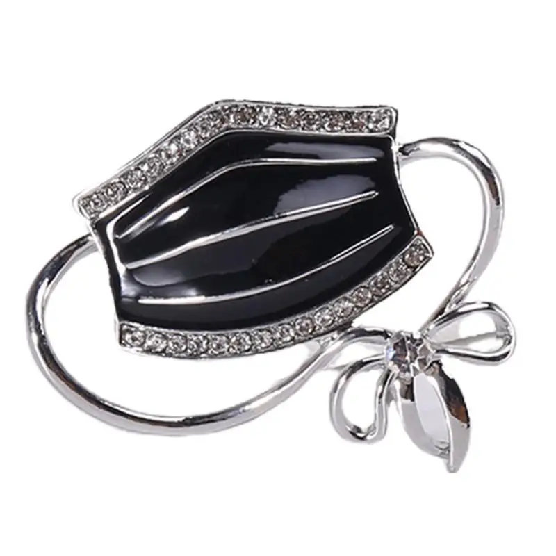 

652F 1 шт. элегантная эмалированная брошь-маска, забавные ювелирные изделия для социального дистанцирования, блестящие для на и