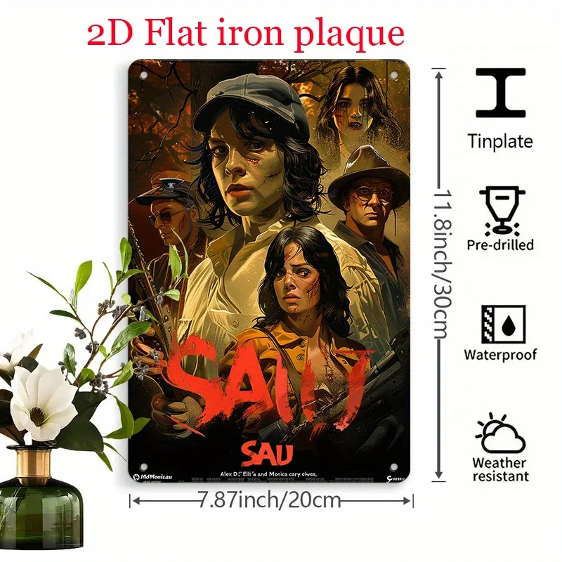Horror-Themed Iron Metal Sign  - 