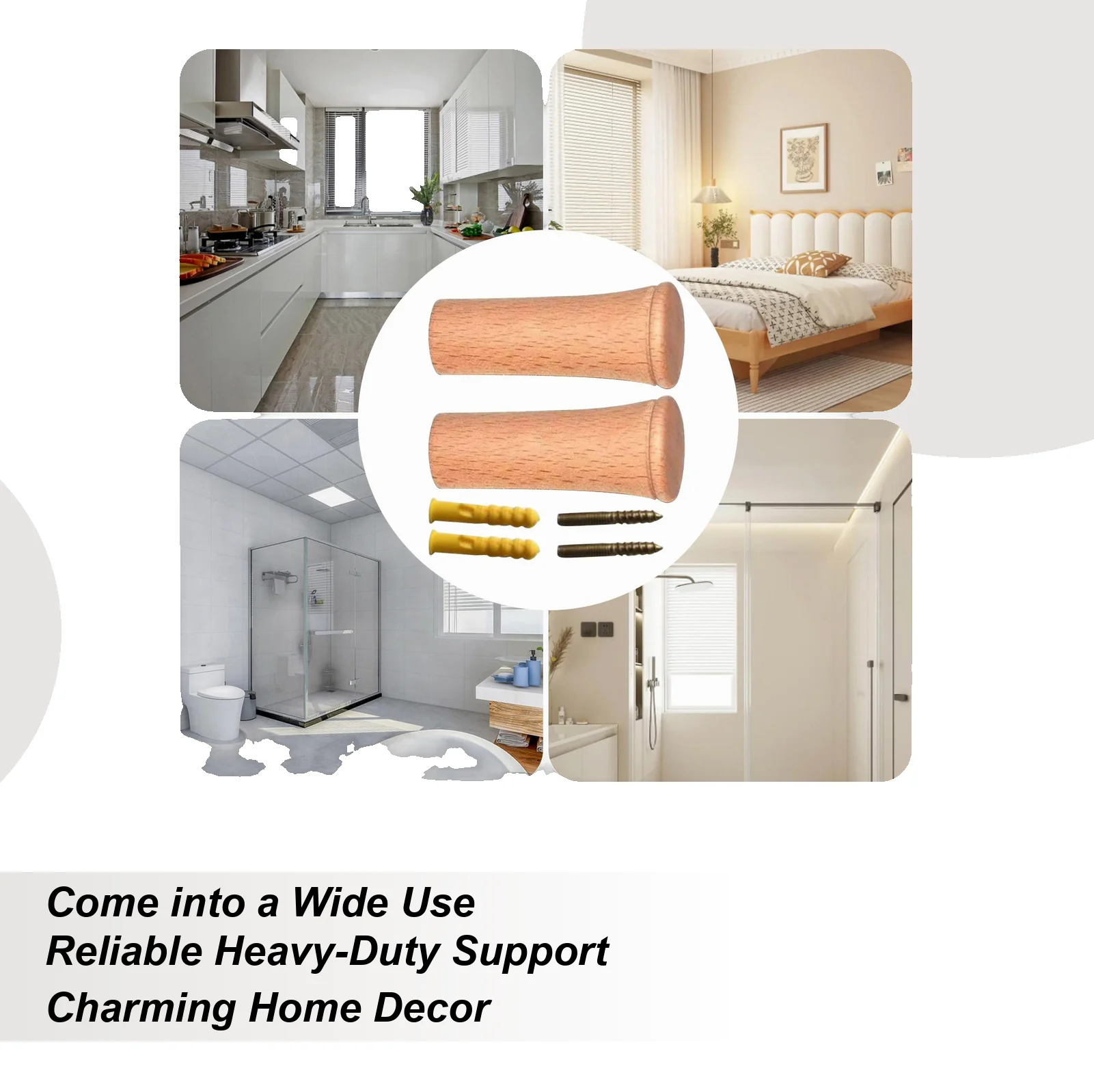 

Деревянная вешалка для одежды, настенное крепление, 2 предмета, деревянные крючки для прихожей, вешалка для полотенец, прочный органайзер, вешалка для гостиной, коридора, сумка