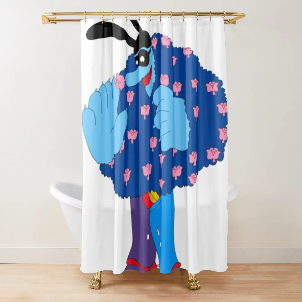 

Blue Meanie Shower Curtain Anti-Mold Waterproof Shower Bathroom Box Curtain