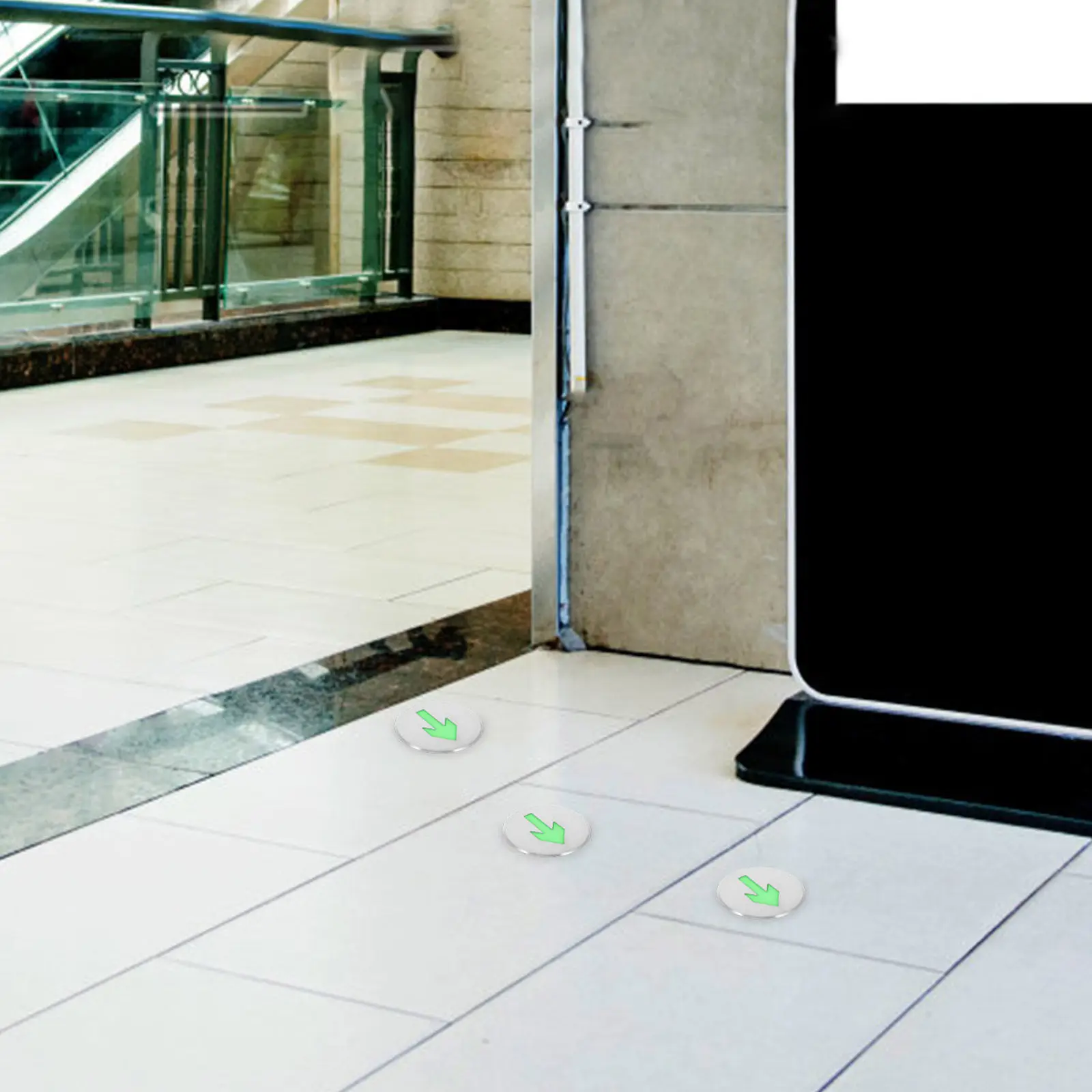 

Stainless Steel Glow in The Dark Arrow Floor Sign Emergency -Way Safety Sign Fire Evacuation Waterproof