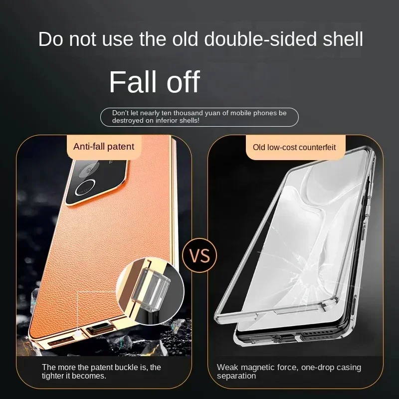 

Metal Magnetic Phone Case for OnePlus Nord CE 4 Lite 5G 12R 11 13T Tempered Glass Full Lens Protection Leather Back Cover Cases