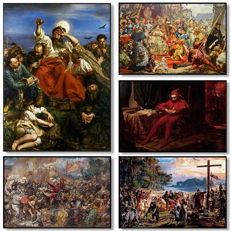 Vintage Jan Matejko The Sad Jester Classic Historic Artwork Collection Poster Canvas Painting Wall Pictures Home Interior Decor