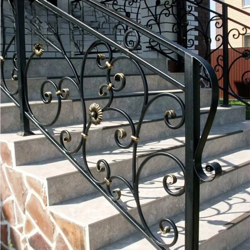 

Luxury design high quality handmade wrought iron stair railing faucet railing
