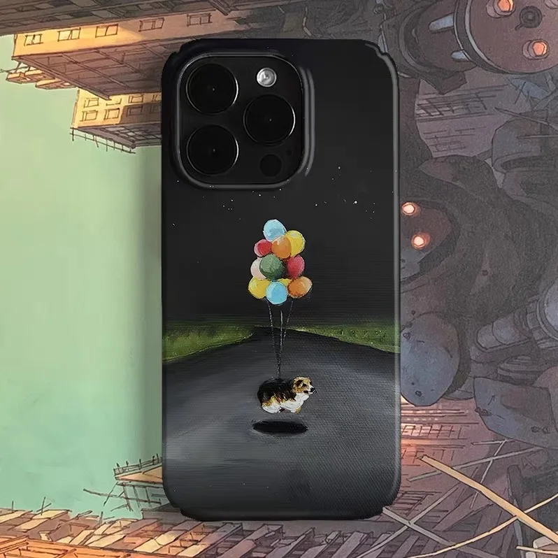 

Colorful Dark Balloon Puppy Phone Case for IPHONE 17 Air 16E 15 PROMAX 14 Plus 13 12 MINI 11 PRO 16Plus XR Acrylic Phone Cover