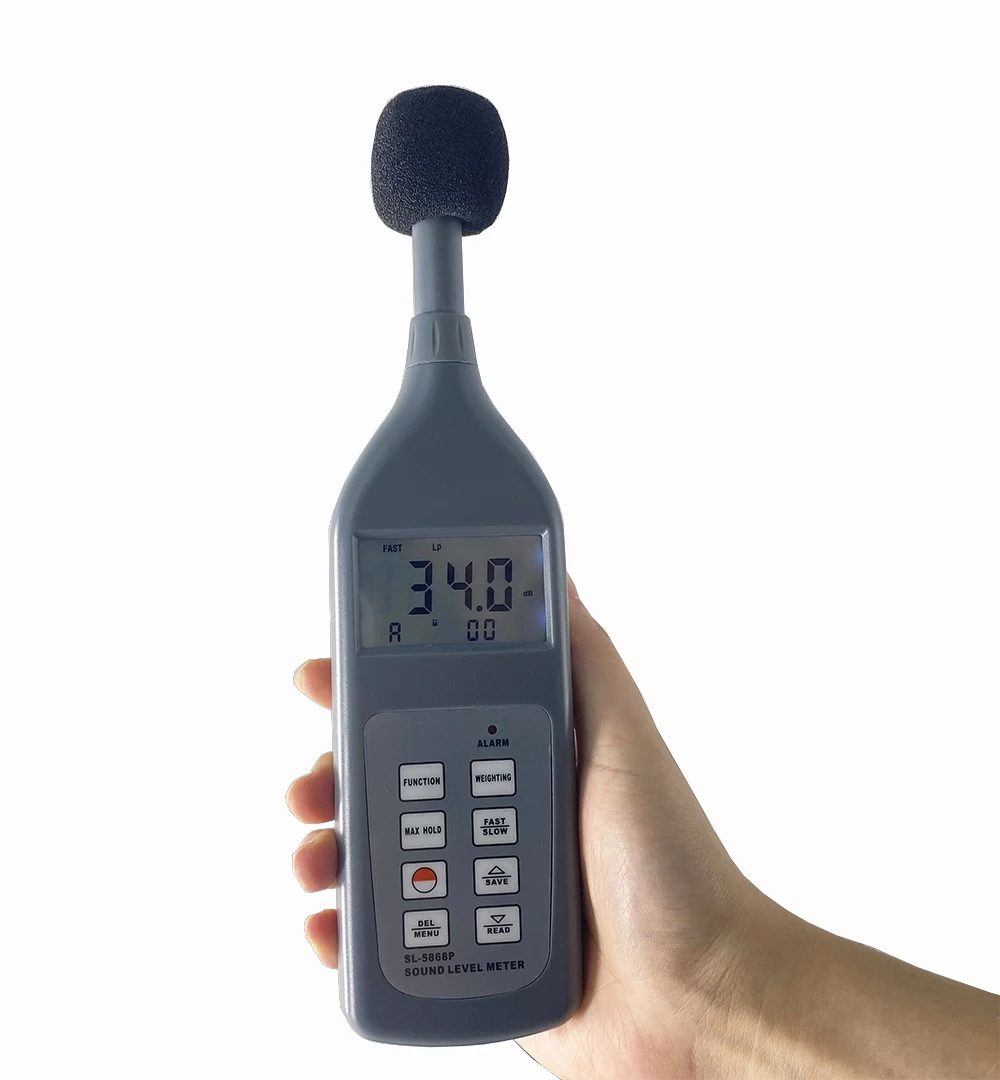 Digital Sound Level Meter SL-5868P Noise Meter Tester With 0.1dB Resolution 4 measurement parameters
