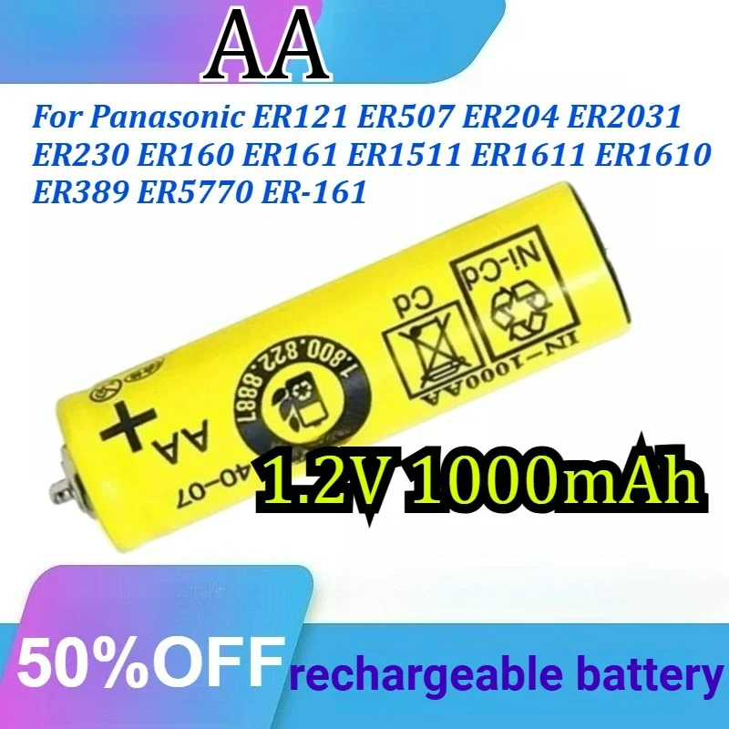 for Panasonic ER121 507 204 2031 230 160 161 1511 1611 1610 389 5770 Epilator Hair Clipper Rechargeable Battery AA 1.2V 1000mAh
