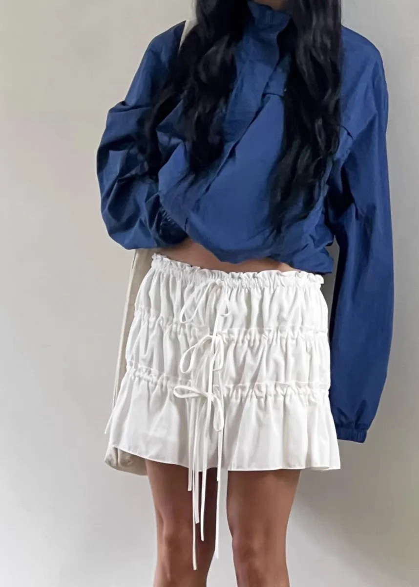 

Юбка Sweet Sle Knot ort с эластичной резинкой на талии и поясом, юбки f-длины, повседневная однотонная юбка-торт со средней талией