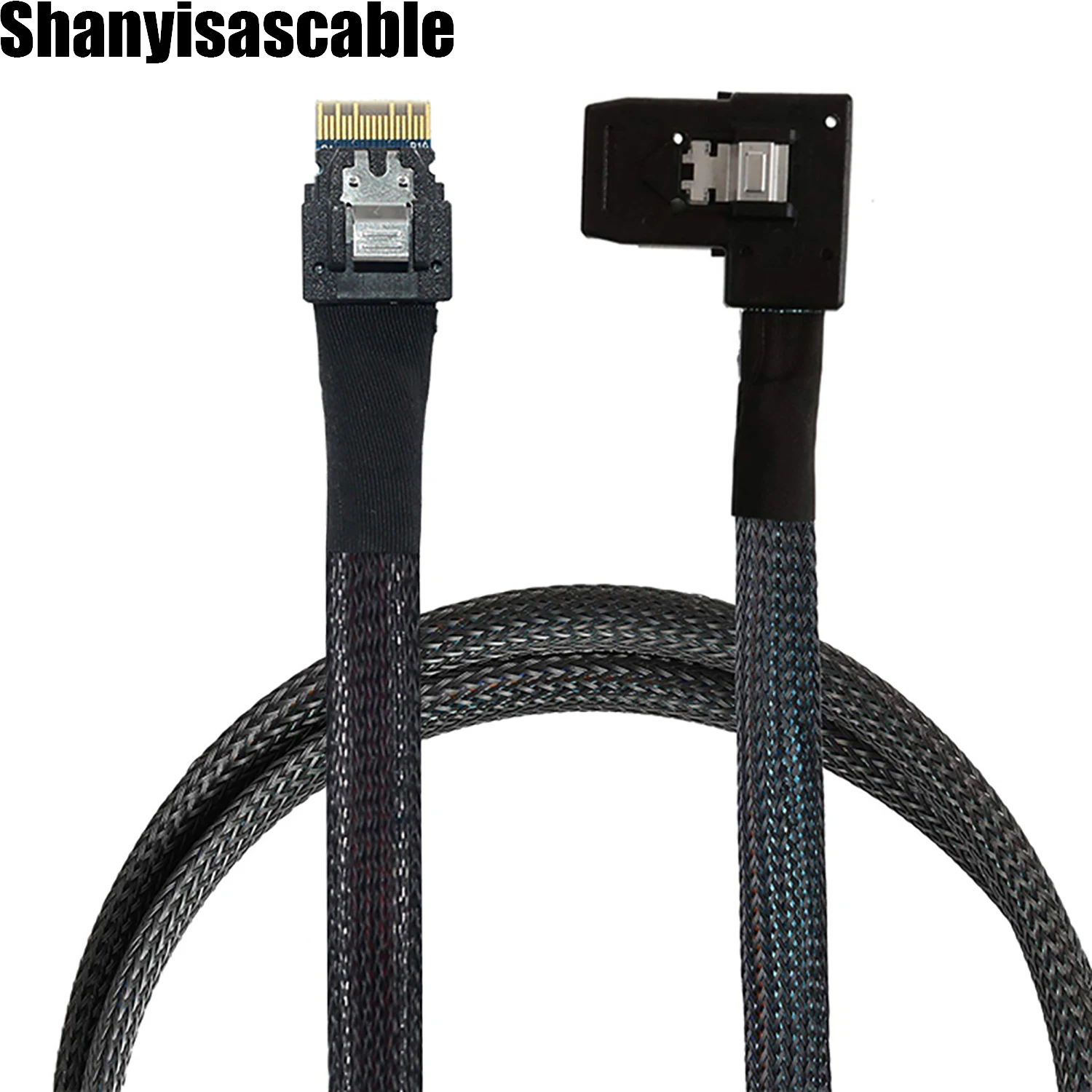 1.0M Slimline SAS 4.0 SFF-8654 4i 38pin Host to HD Mini SAS 4i SFF-8087 36pin Target Cable 50cm PCIE4.0