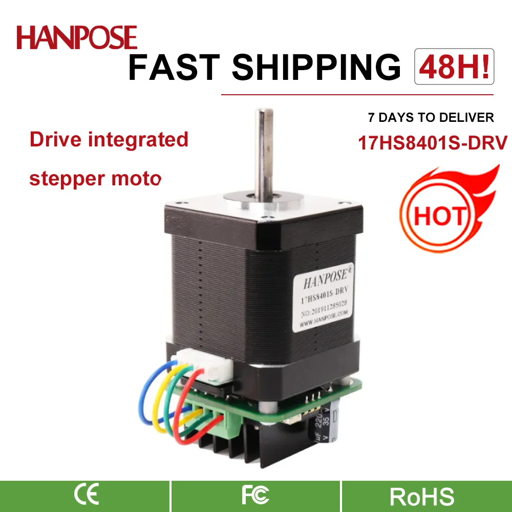 

42 stepper motor NEMA17 with drive 1.8A 52N.cm 17HS8401S-DRV 42 X48mm is suitable For cnc 3D Printer Monitor Equipment