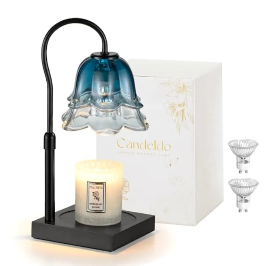 

Candle Warmer Lamp with Timer: Candle Warming Lamp with 2 Bulbs Height Adjustable Wax Warmer Dimmable Bedroom Decor Mothers Day