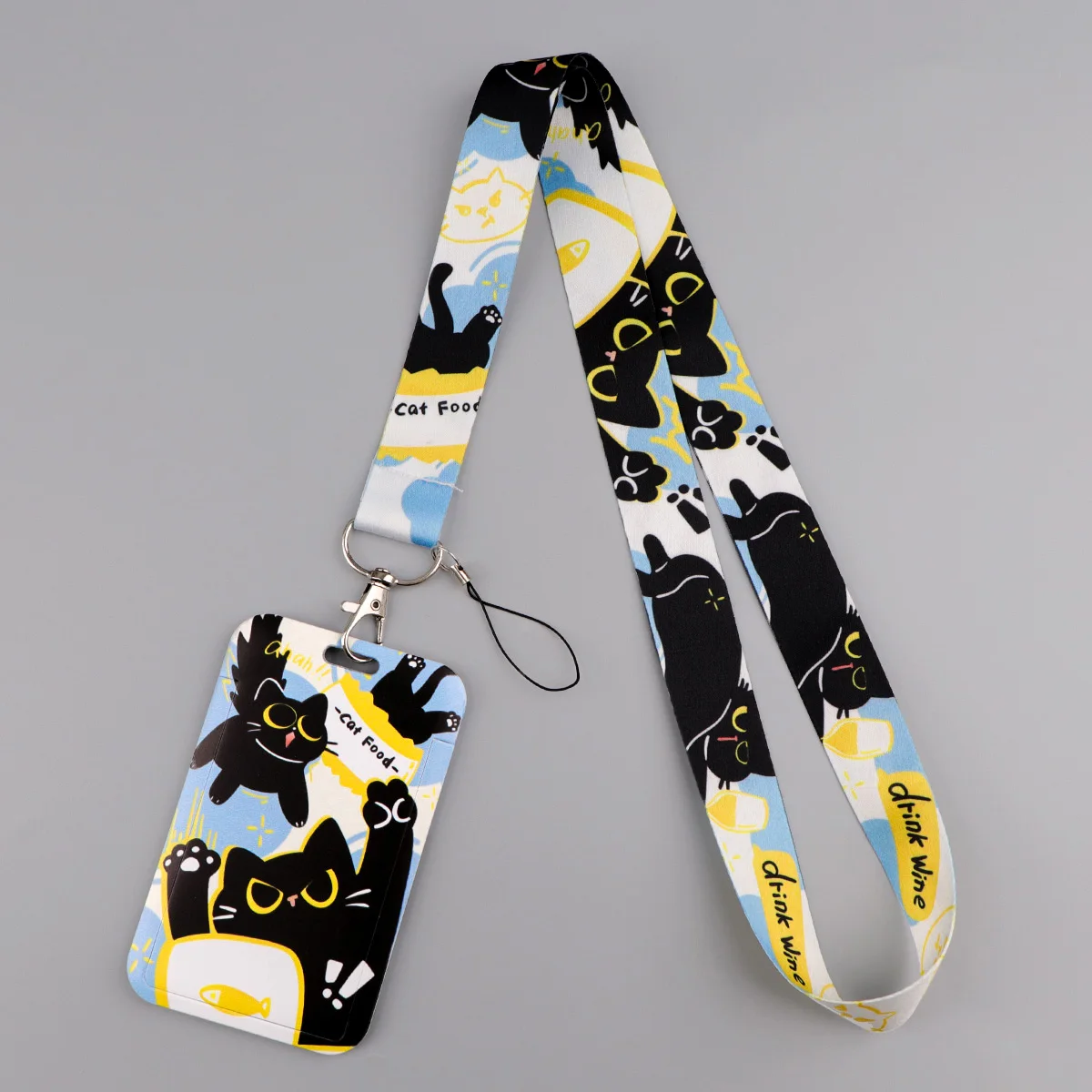 Cute Black Cat Lanyard For Keys ID Credit Bank Card Cover Frog Animals Badge Holder Phone Key Lanyard Keychain Accessories Gift - view 3