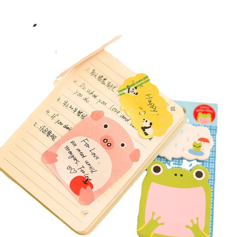 Cute Cartoon Animal Note Pad Portable Stickable Student Message Paper Convenience Stickers