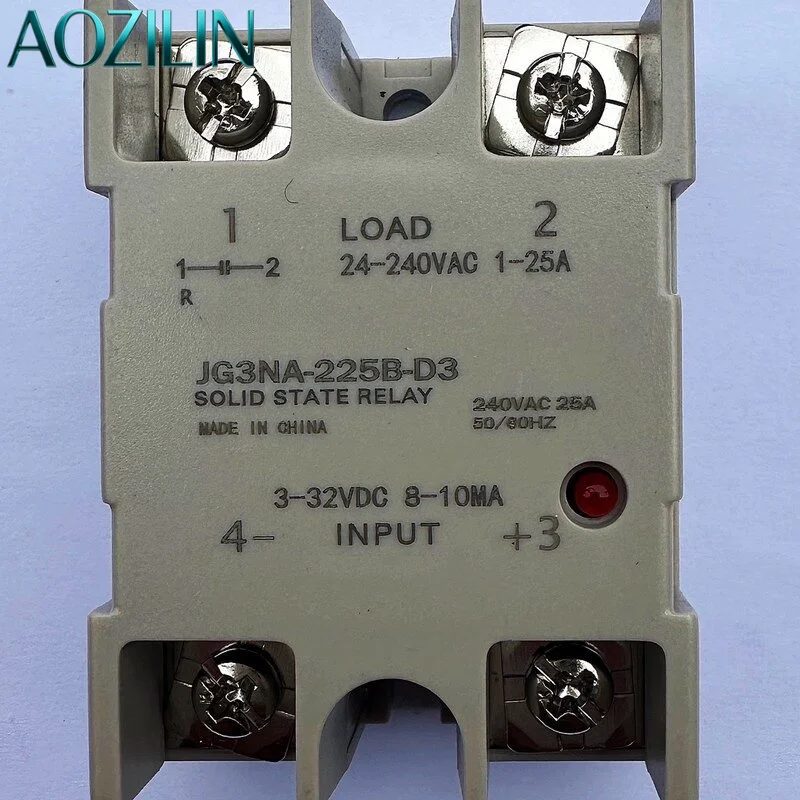 Módulo de Relé de Estado Sólido AOZILIN Industrial SSR JG3NA-225B/260B/280B/460B-D3 con Control de CC y Carga de CA por Cero Cruce