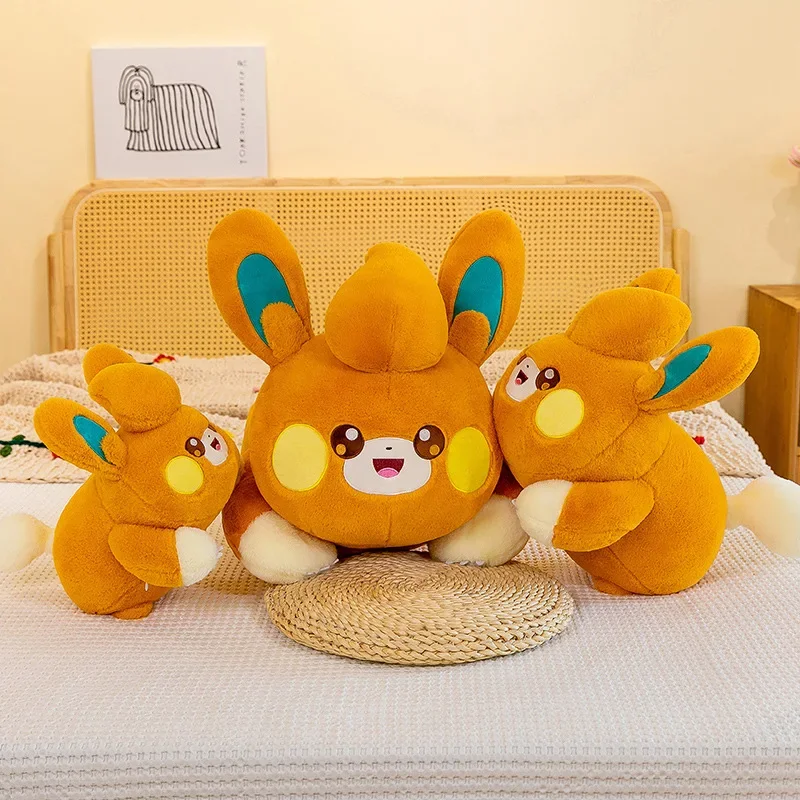 In Voorraad Item 35Cm Pokemon Rondom Pluchen Speelgoed Kinderspeelgoed Cartoon Kussen Slapende Metgezel Kussen Leuke Cadeaus Voor Kinderen