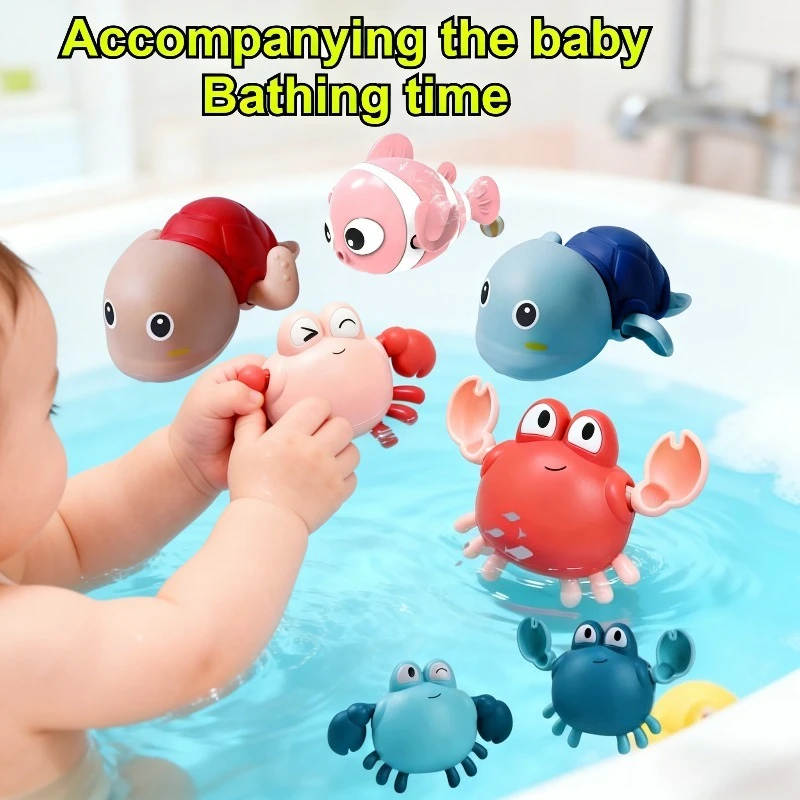 Baby Bath Toys Bathing Cute Swimming Turtle Whale Pool Beach Classic Chain Clockwork Water Toy For Kids Water Playing Toys