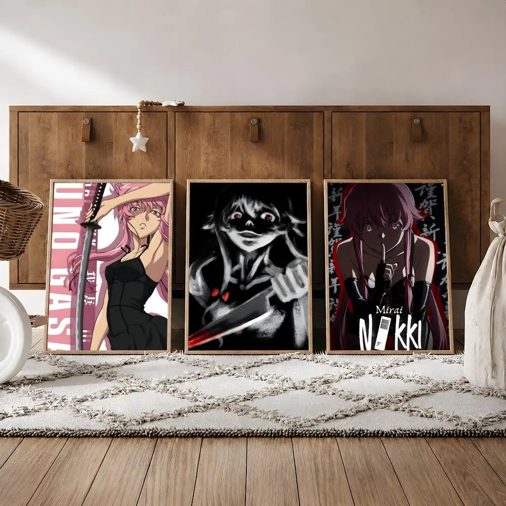 Anime Mirai Nikki Future Diary Poster Waterproof HD Modern Peel And Stick Wall Decor Bedroom Living Room Dorm Office view 3