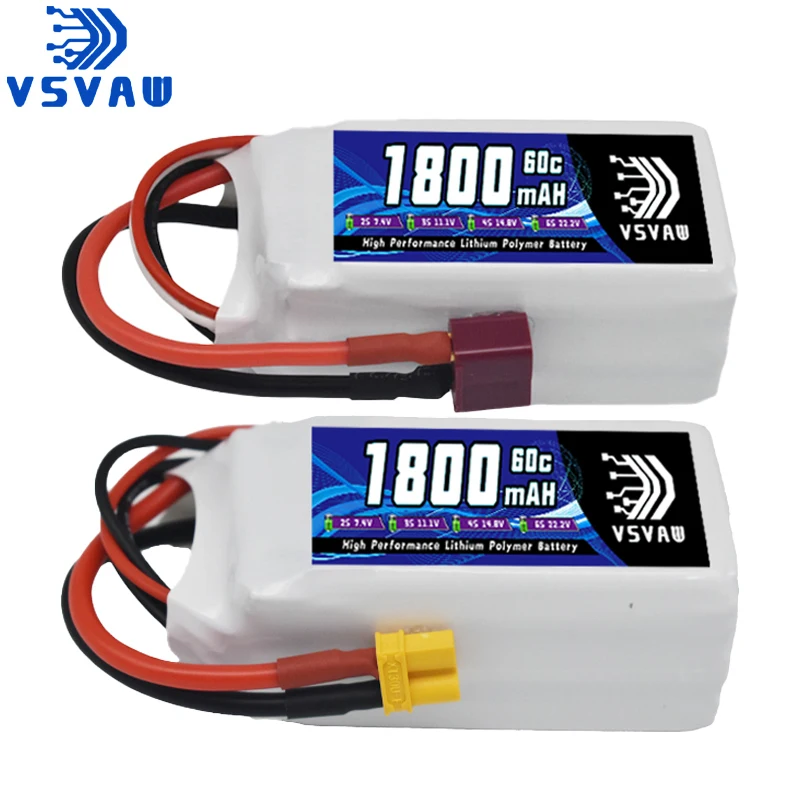 VSVAW Lipo-Akku 1800mAh 3S 11,1V 60C/120C Hubschrauber FPV Quadcopter UAV Hochgeschwindigkeits-RC-Fahrzeugmodell Lithium-Ionen-Akku