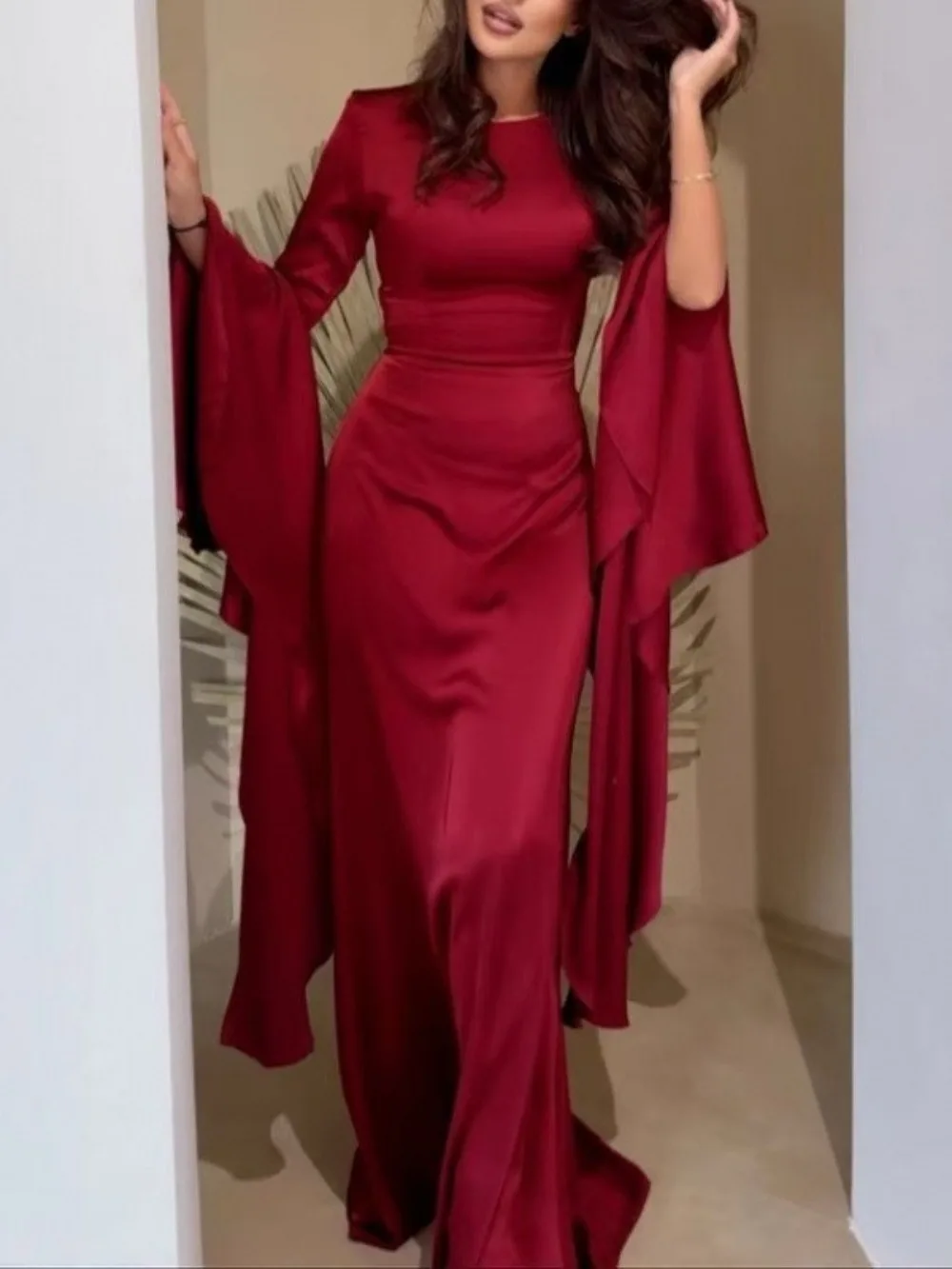 Eid Muslimische Frauen Kleid Abaya Flare Hülse Vestidos Largos Party Kaftan Jalabiya Ramadan Lange Kleider Dubai Kaftan Arabischen Robe 2023
