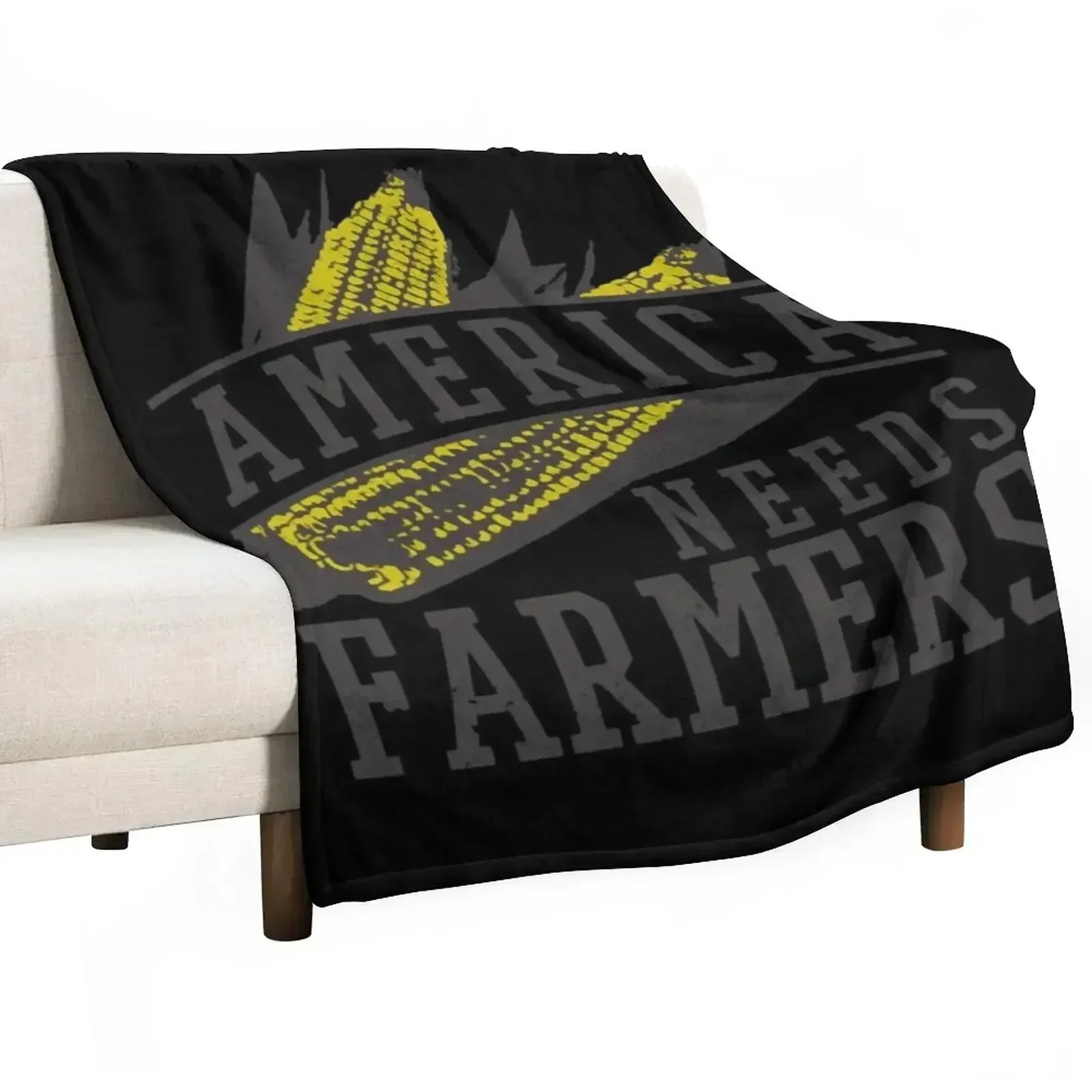 New America Needs Farmers Throw Blanket Shaggy sofa bed Beach Hairys Flannels For Decorative Sofa Blankets
