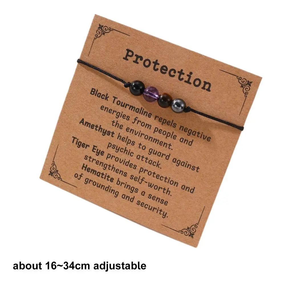 Регулируемый молитвенный целебный браслет с кристаллами, браслет ручной работы с защитой от тревоги, элегантный браслет с духовным камнем