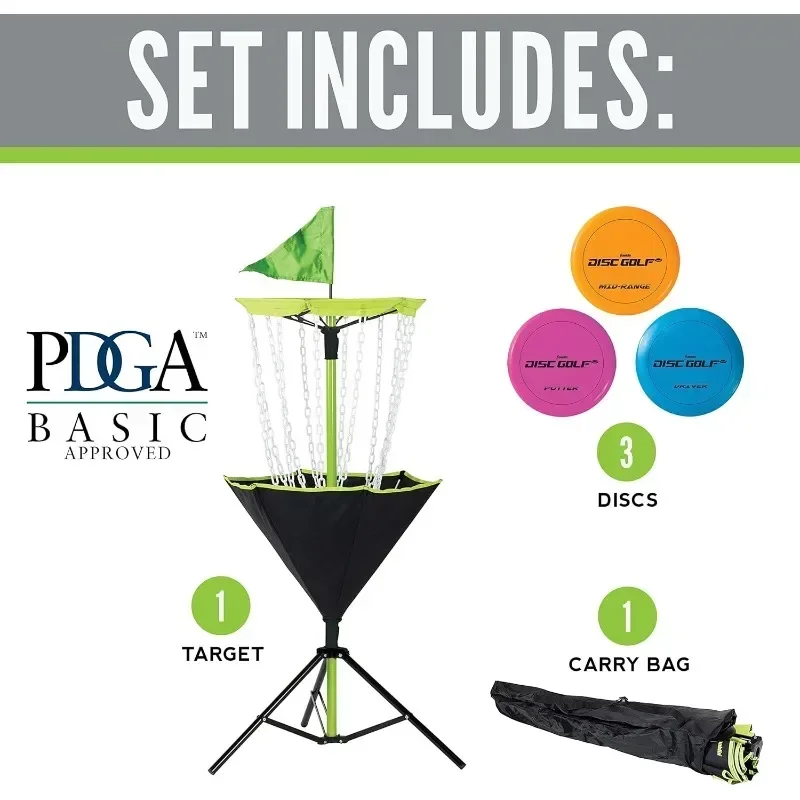 Home.Disc Golf Baskets - Portable Disc Golf Target with Chains Included - Disc Golf Basket Stand Equipment for Hole + Course Cr