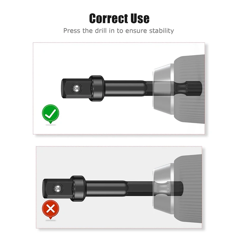 Adaptador de impacto A50I 3/8, Kit de adaptador de enchufe de 3/8 pulgadas a 1/4 para controlador de impacto, bricolaje automotriz, paquete de 10, 3/8