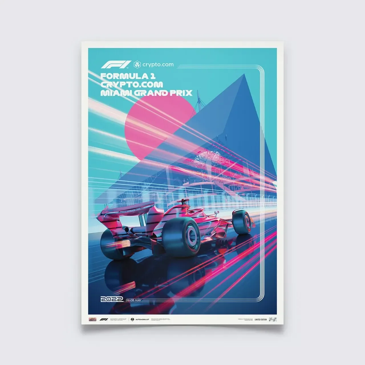 2025 ميامي F1 ماكلارين نيون سيارة قماش اللوحة المشارك - الكتابة على الجدران سباق جدار الفن لبار وغرفة ديكور المنزل - فكرة هدية فريدة من نوعها