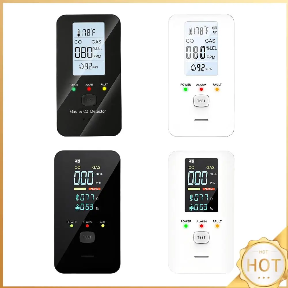 

4-in-1 Gas & Carbon Monoxide Detector Plug in with LED Color Display UL CE Certified for Home Kitchen Hotels RV Apartment Travel