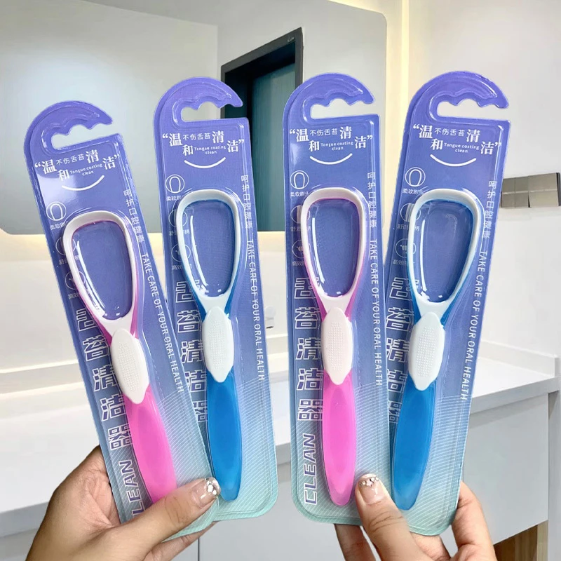 Erwachsene Tragbare Silikon Schaber Zunge Schaber Oral Reiniger Pinsel Frischen Atem Reinigung Beschichtete Zahnbürste Hygiene Pflege Werkzeuge