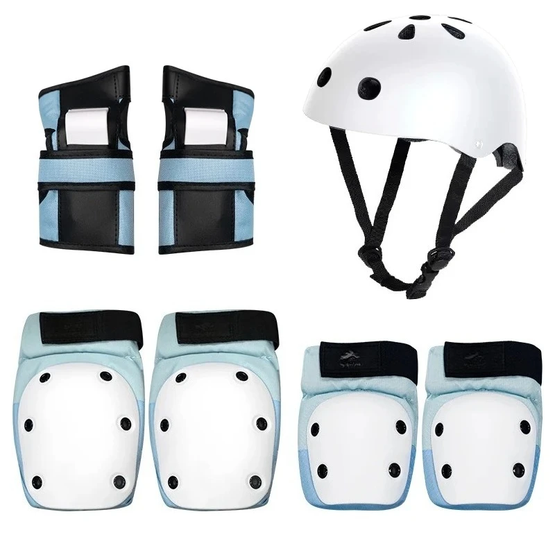 Upgrade Elbow Knee Bracers Abs Skateboard Ski Wheel Guard Helmet Set