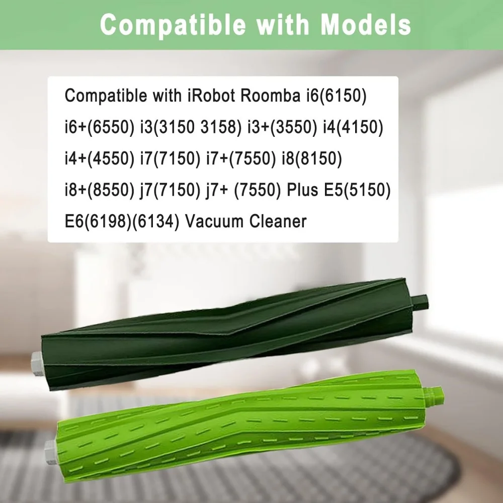 Cepillo de Goma Compatible con Aspiradoras iRobot Roomba Serie E, I y J (E5, E6, E7, I1, I3, I3+, I4, I4+, I6, I6+, I7, 