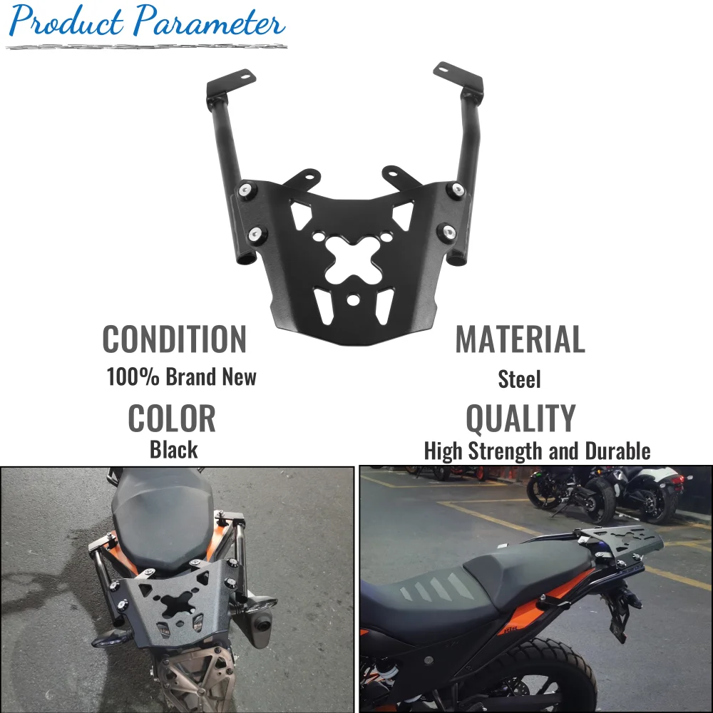 For KTM 390 Adventure Adv 2020-2023 2022 Motorcycle Rear Luggage Rack Bracket Support 390Adv Rear Cargo Holder Storage Box Base