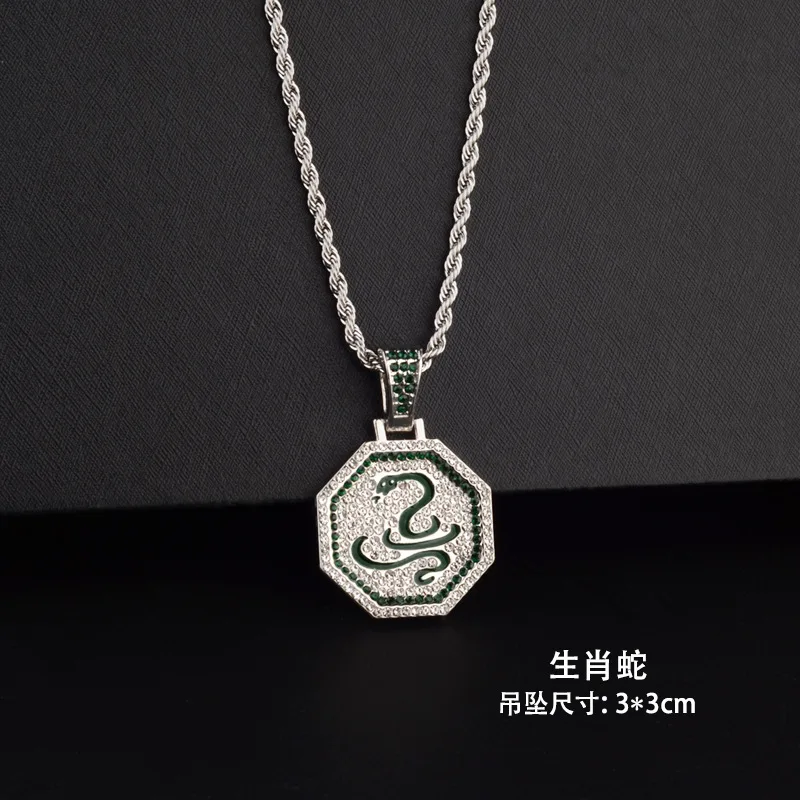 Anime Jackie Chan Adventures Necklace 12 Chinese Zodiac Talismans Pendant Necklace Stainless Steel Jewelry For Men Women Gifts