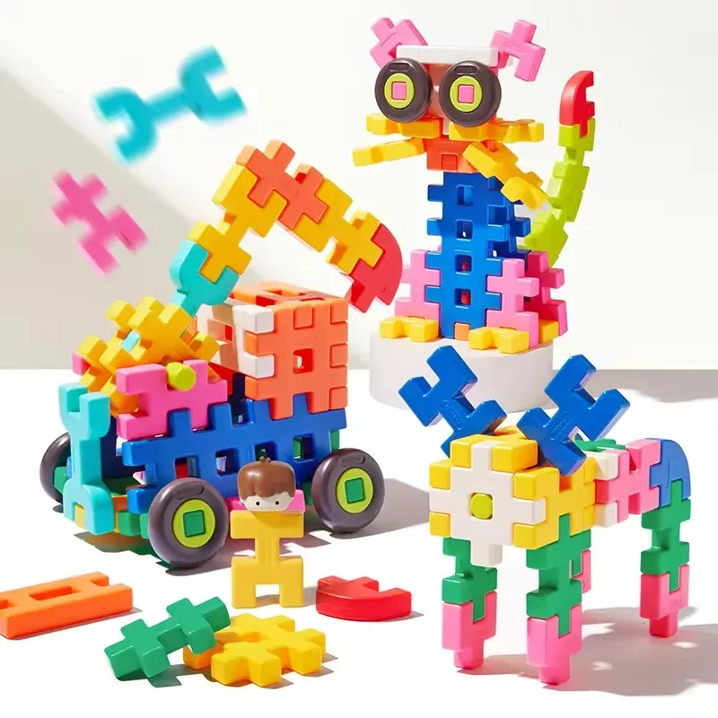 Klocki edukacyjne Mideer, wielowymiarowe, miękkie, waflowe, do układania i łączenia, zabawki dla dzieci od 3 lat.