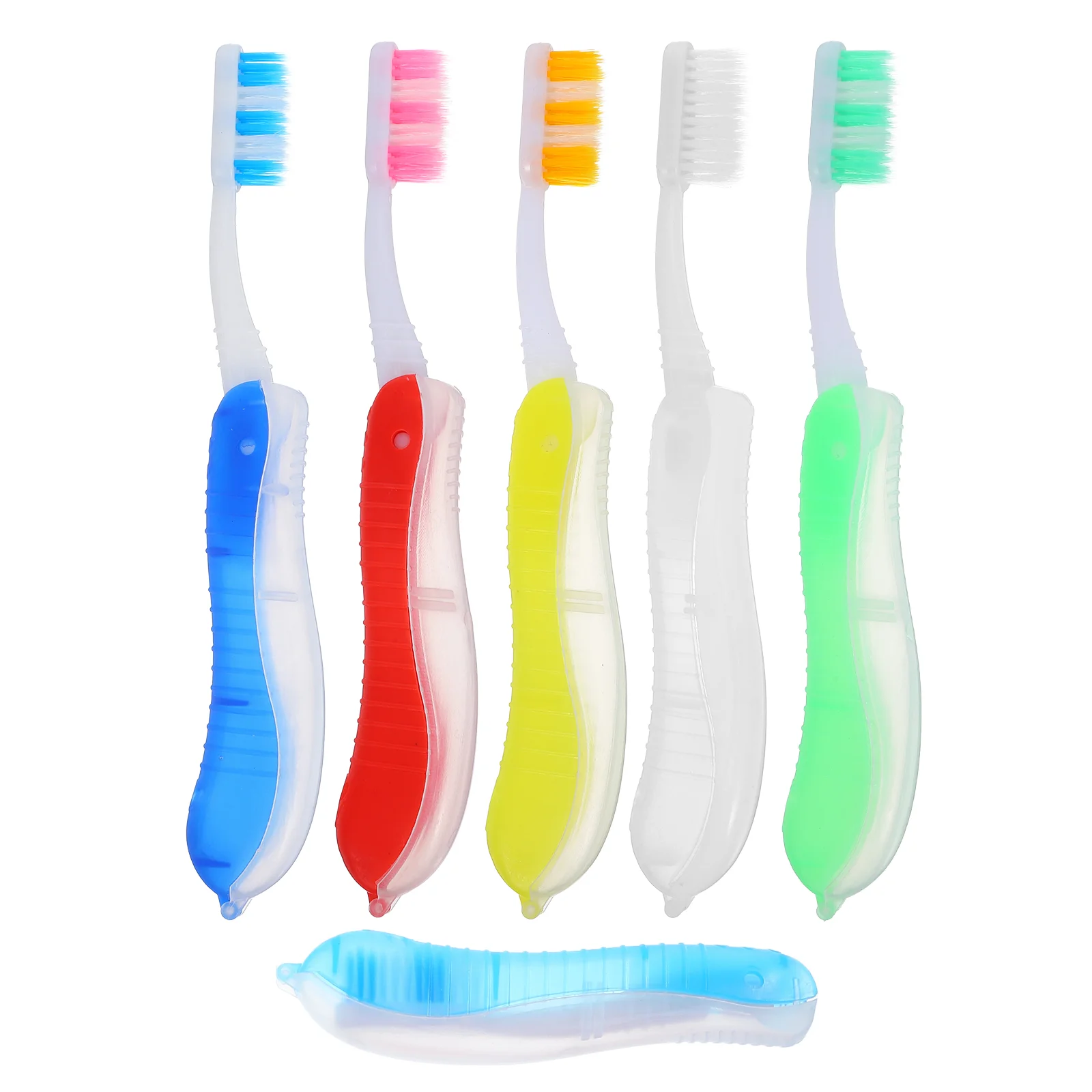 6 Pcs Cleaning Supply Portable Tooth Brush Travel Folding Toothbrush Outdoor Camping Convenient