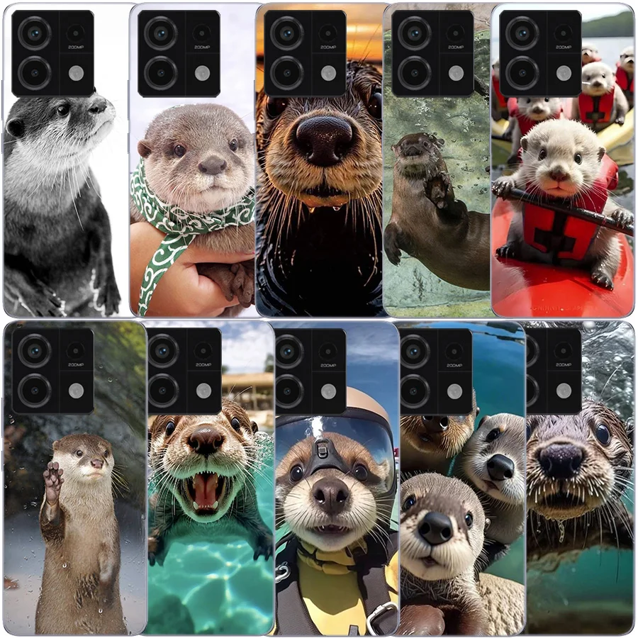 Animais bonitos lontras claro caso de telefone para xiaomi redmi 12c 10 10a 10c 9 9a 9c 9t nota 14 13 12 pro + mais 12s tpu padrão macio