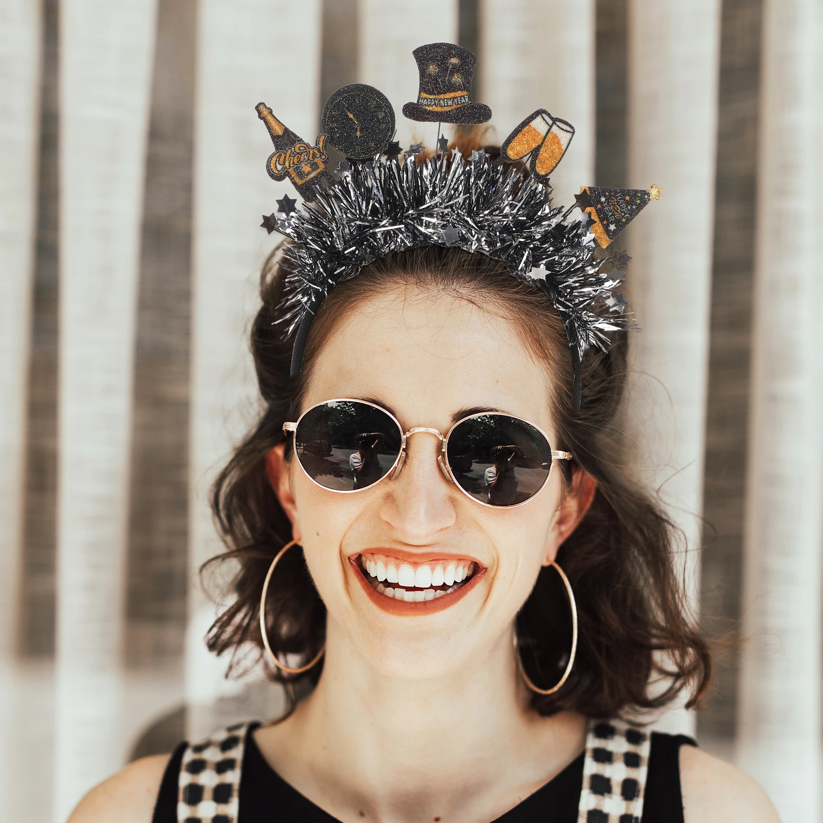 بريق بهرج ليلة رأس السنة عقال 2026 سنة جديدة سعيدة هيرباند كابينة تصوير الدعائم لعيد الميلاد لوازم الديكور الطرف #1