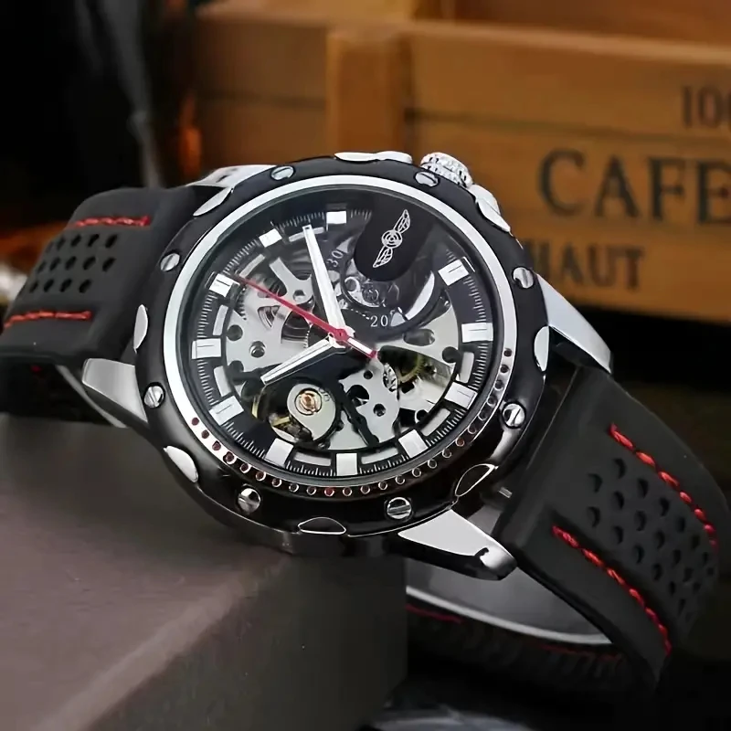 

Fashionable Casual High-End Mechanical Watch for Men, Skeleton Design, Business Casual, Niche, Versatile, Stylish, High-Value Luxury Watch, the Best Gift for Him, No Batteries Needed