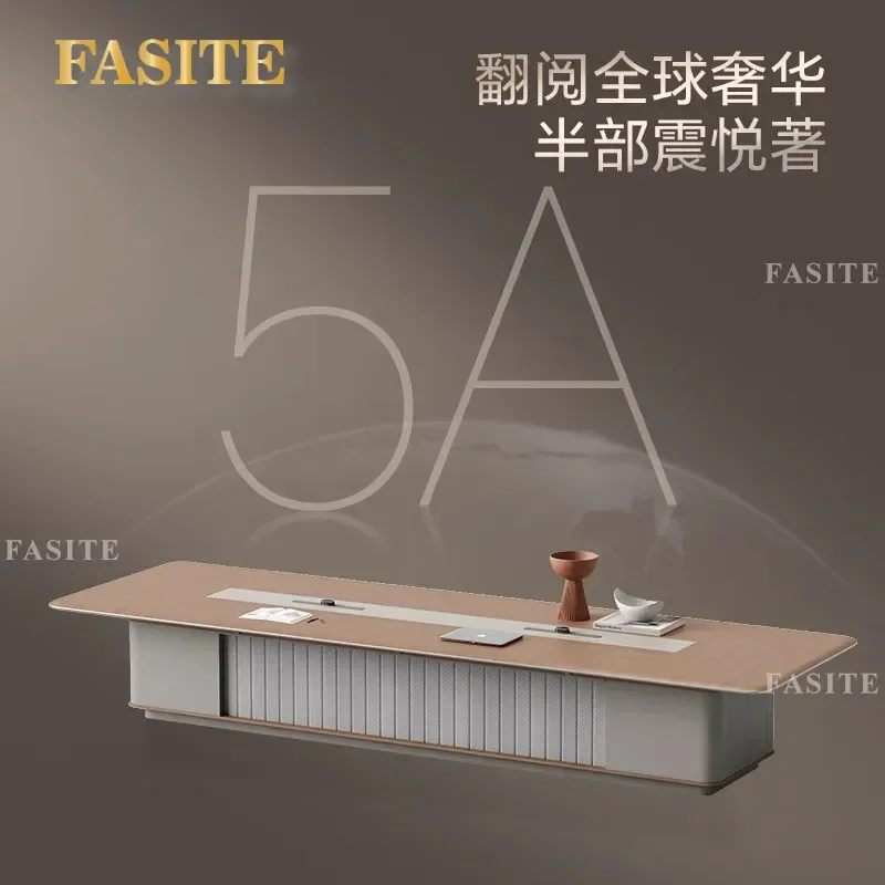 For Conference Table and Chair Set Modern Simple Long Meeting Desk Large Small Office Negotiation Furniture