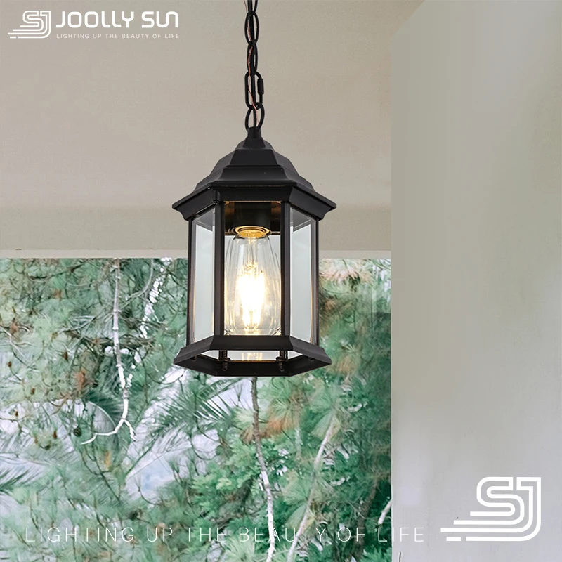 Joollysun Vintage Pendant Light Waterproof IP33 Hanging Lights For Balcony Retro Pendants Home LED Ceiling Lamp Fixture E27 Bulb