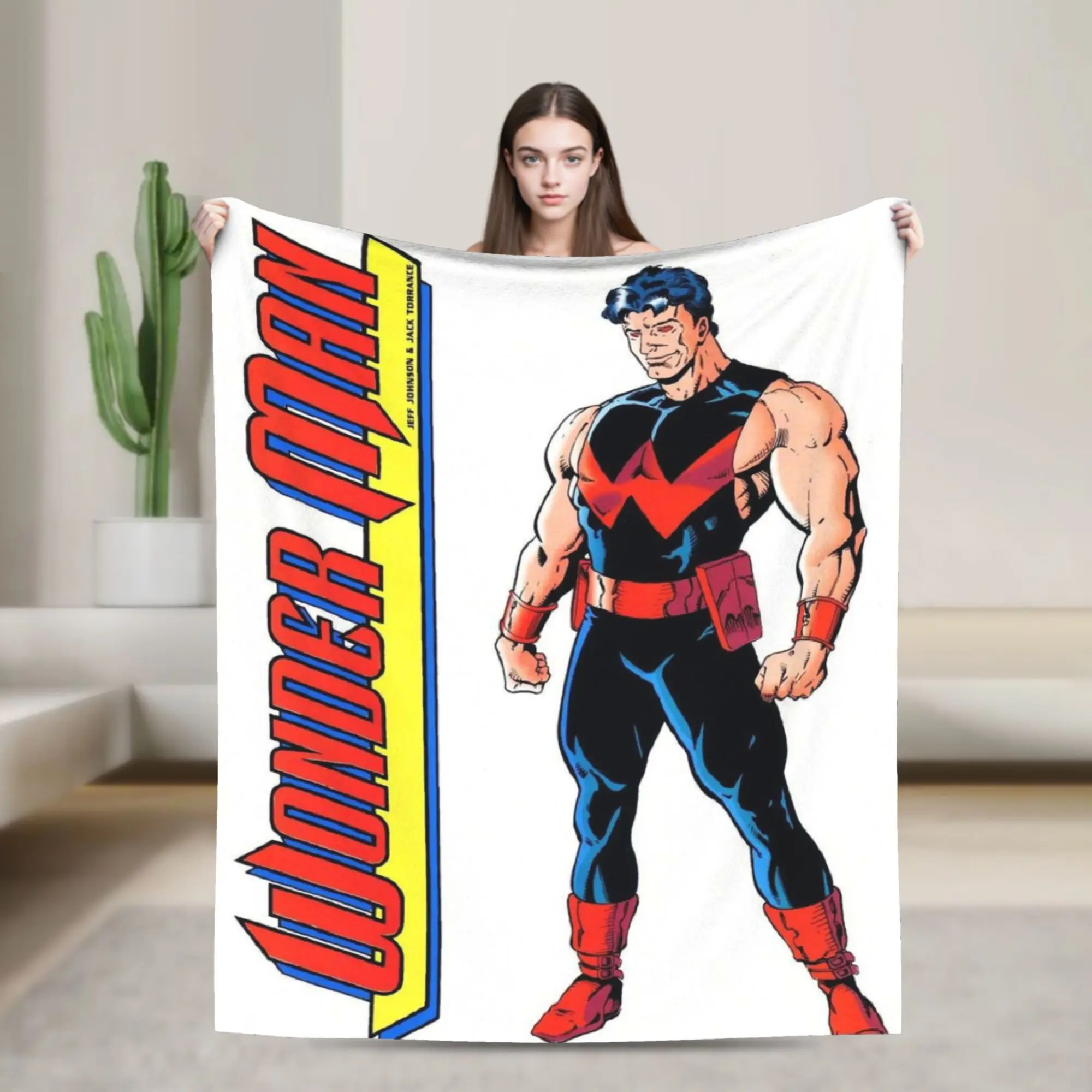 

Wonder Man super hero Blanket Multiple Sizes Warm Cozy Fluffy Throw Blankets for Couch Sofa and Bed