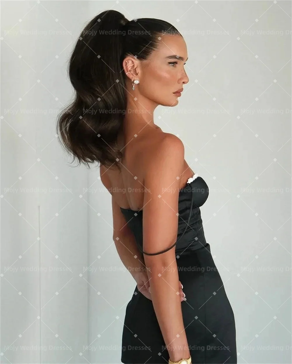 

Mojy Short Dress 2026 Simple Black Woman Customized Evening Prom Party Robe Femme Elegant Gowns for Mini Events Dresses