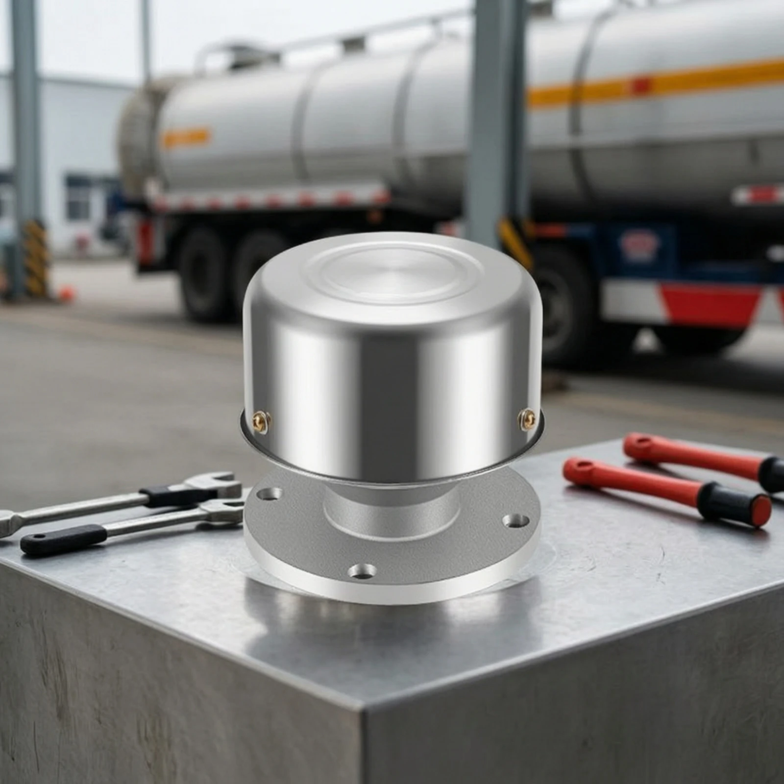 Vent Valve with Flame Arrestor Corrosion-Resistant Tank Breather Cap Flanged Rustproof for Oil Tanks, Fuel Storage