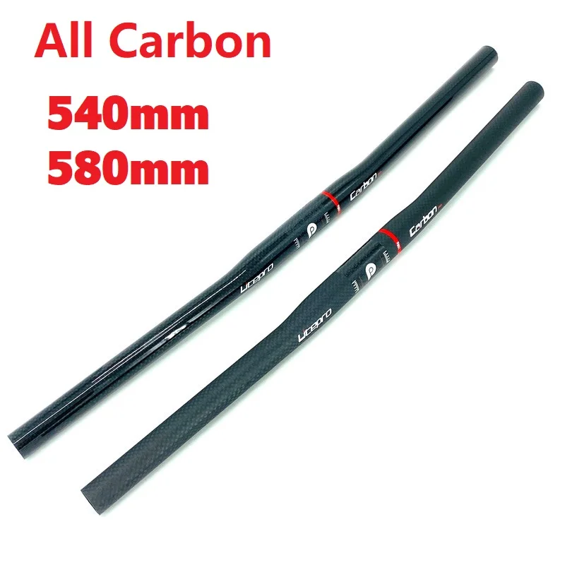 Litepro Ultra lekka kierownica z włókna węglowego 25,4 mm * 540 mm 580 mm pozioma kierownica składane części rowerowe