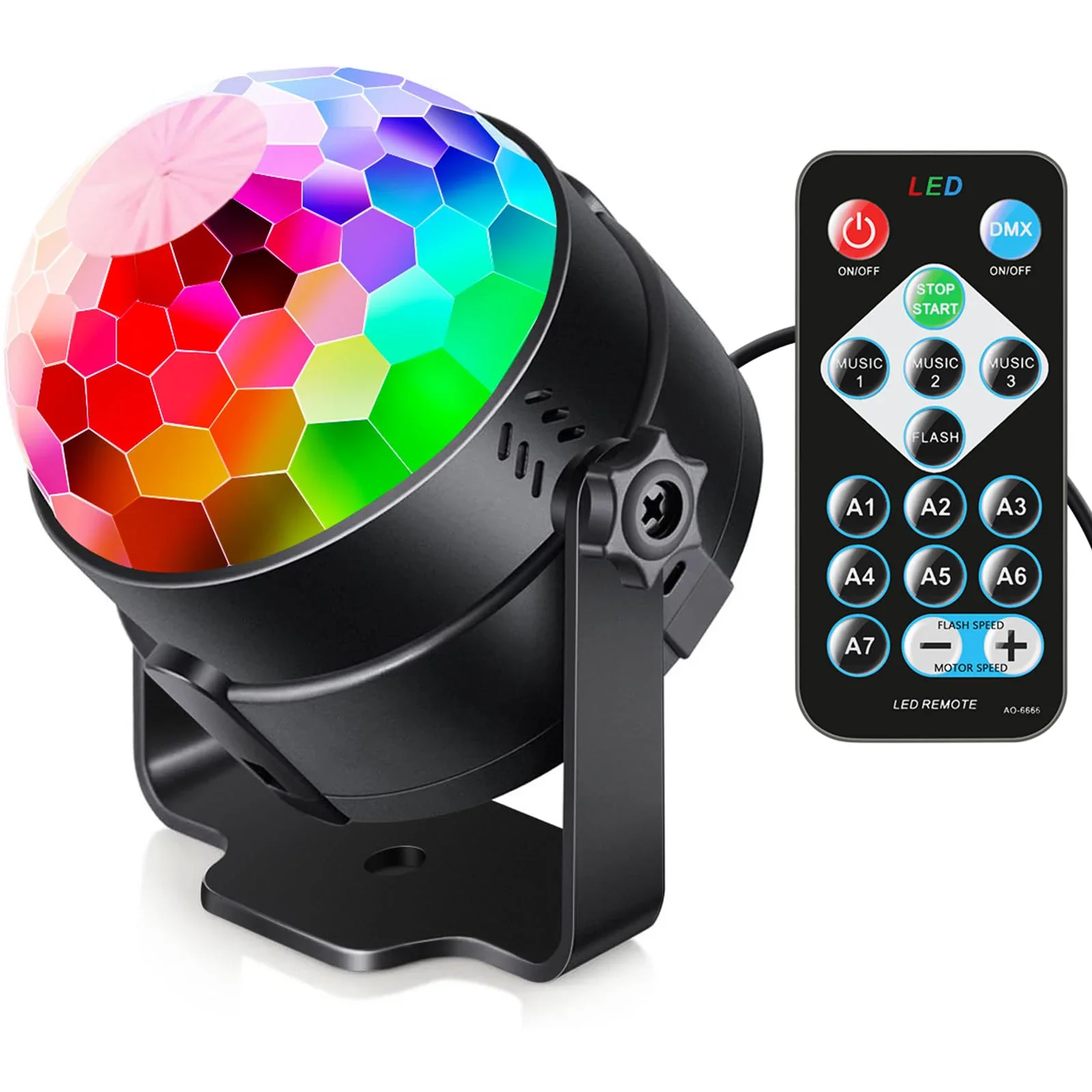 

USB Sound Activated Party Lights with Remote DJ Lighting Disco Ball Strobe Stage for Home Room Dance Birthday Karaoke