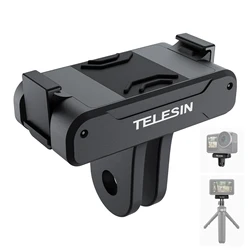 TELESIN Magnetic Two Claw Adapter For DJI Action 3 4 5pro 360 Thread Universal Port For DJI Action 5pro 4 3 Camera Accessories