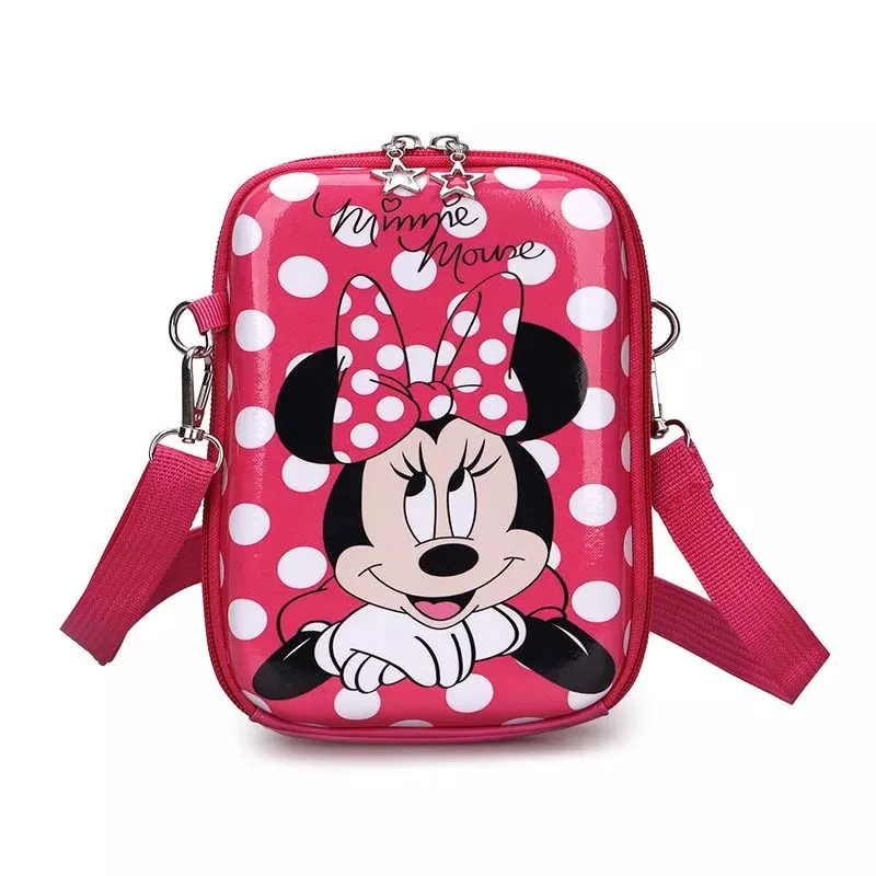 Disney-Bolsos de Mickey y Minnie One Shouder para niños, bolsas de mensajero de piel sintética con estampado de moda, pequeñas, cuadradas, Unisex